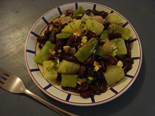 Salade tiède de haricots et de pommes de terre