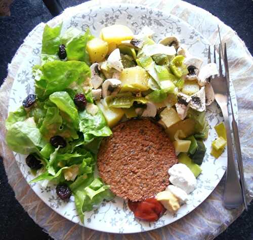 Steak de soja et sa farandole de légumes