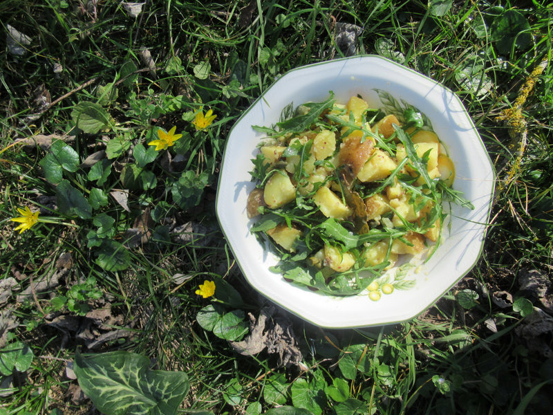 Salade de pommes de terre roquette et moutarde (et câpres)