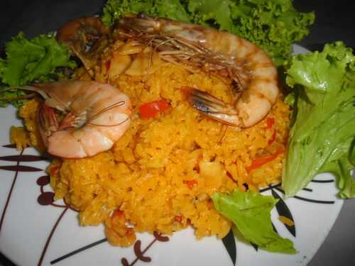 Paella de la mer au lait de coco