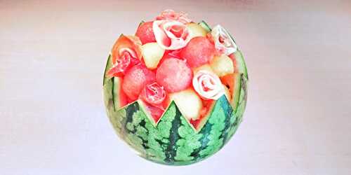 Salade de pastèque - melon - jambon cru