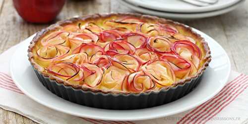 Tarte aux pommes bouquet de roses