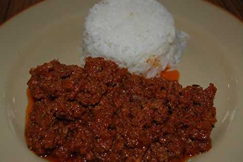 Sauce bolognaise accompagnée de riz