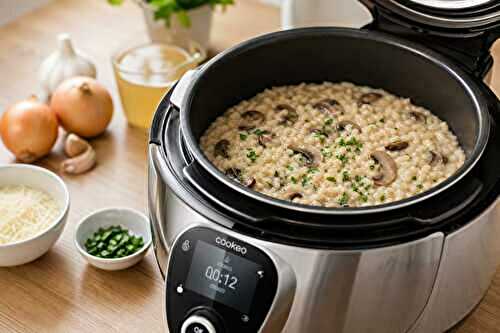 Recette risotto champignon savoureux au cookeo facilement