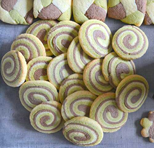 Biscuits spirale trois couleurs