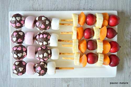 Brochettes dessert, fruitées ou chocolatées!