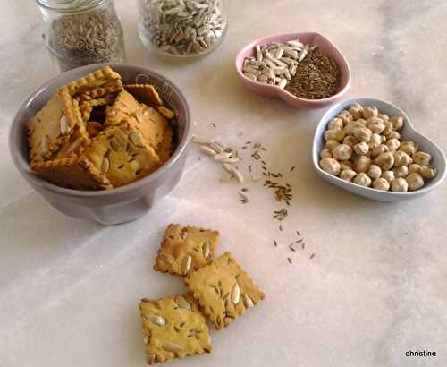 Crackers aux graines à la farine de pois chiche