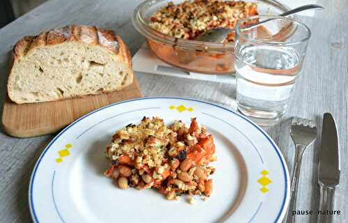 Crumble de haricots cornille et butternut