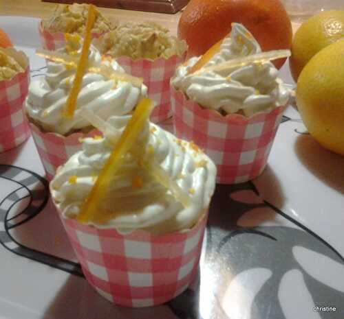Cupcakes aux écorces de citron-orange confites et amandes