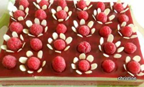 Entremets framboises-nougat