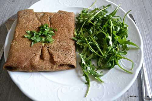 Galette de sarrasin aux épinards et champignons