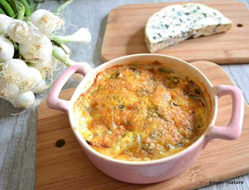 Gratin d'asperges blanches et fourme d'Ambert