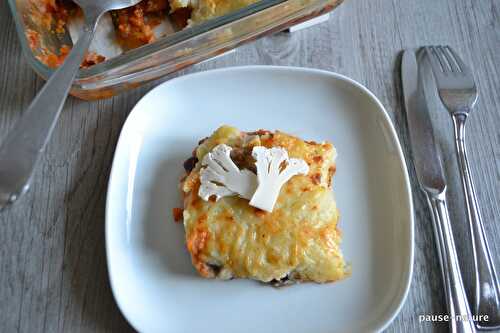 Gratin végétarien façon Parmentier à la purée de chou fleur