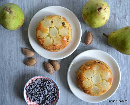 Mini-renverses aux poires-amandes-chocolat