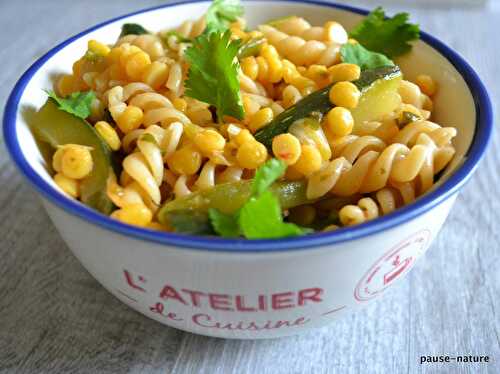 One pot pasta aux courgettes, poivron et chana dal