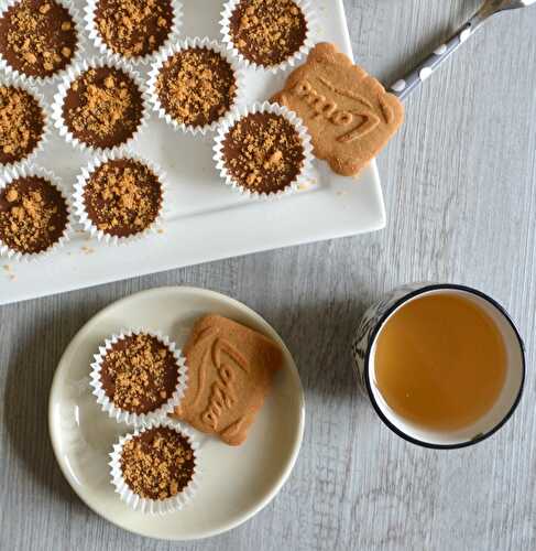 Petites bouchées aux 3 chocolats-pâte de spéculoos