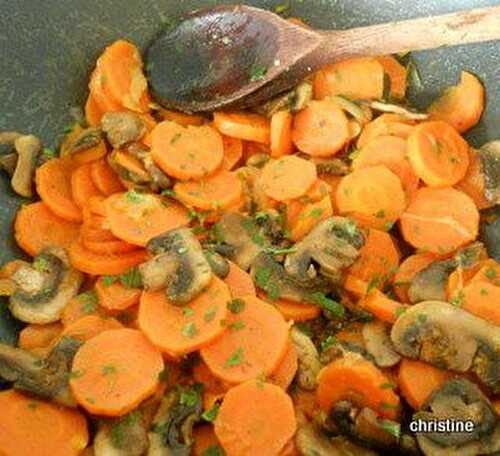 Poêlée de carotte et champignons de Paris -   le blog culinaire pause-nature 