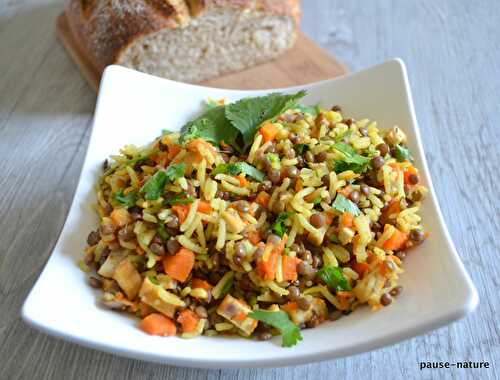 Poêlée de lentillons-riz-sucrine du Berry