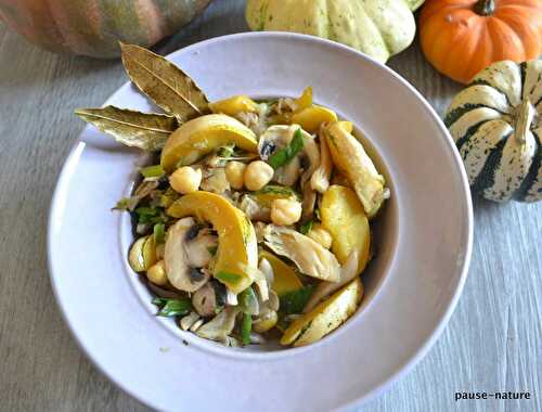 Poêlée de patidou aux deux champignons