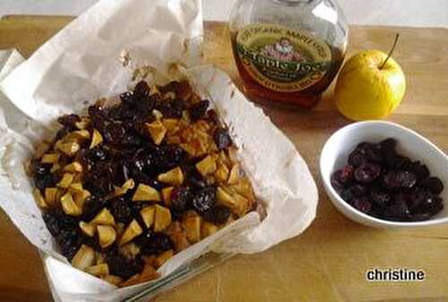 Pouding chômeur aux sirop d'érable, pommes-cramberies