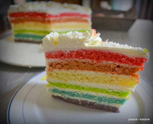Rainbow cake à la noix de coco