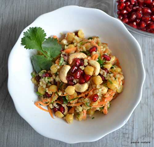 Salade de boulgour aux pois chiche et grenade