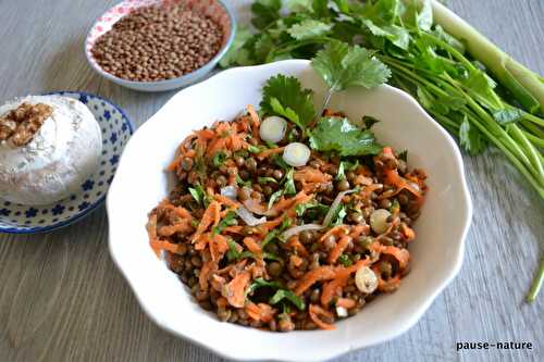 Salade de lentillons et carotte râpées