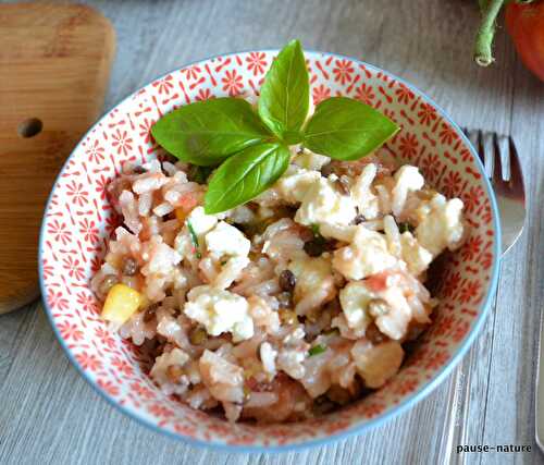 Salade de riz-lentilles-tomate et feta