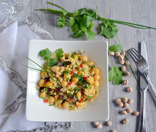 Salade de semoule et pois chiche (façon taboulé)