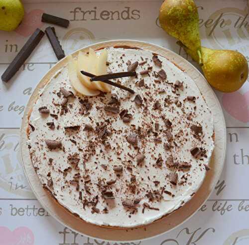 Tarte Poires-chocolat et crème vanillée