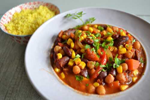 Haricots et pois chiche aux épices