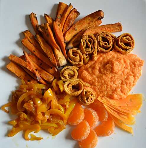 Assiette végétarienne orangée