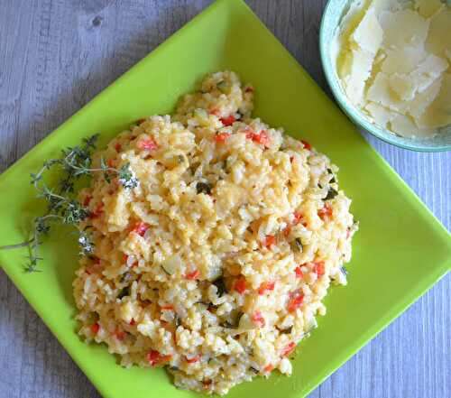 Risotto aux poivron rouge et courgette