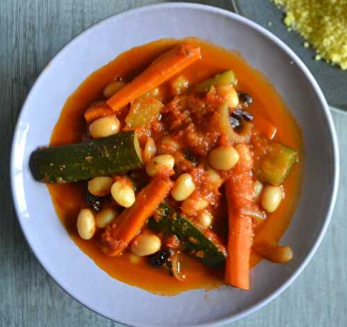 Haricots coco comme un couscous végétarien