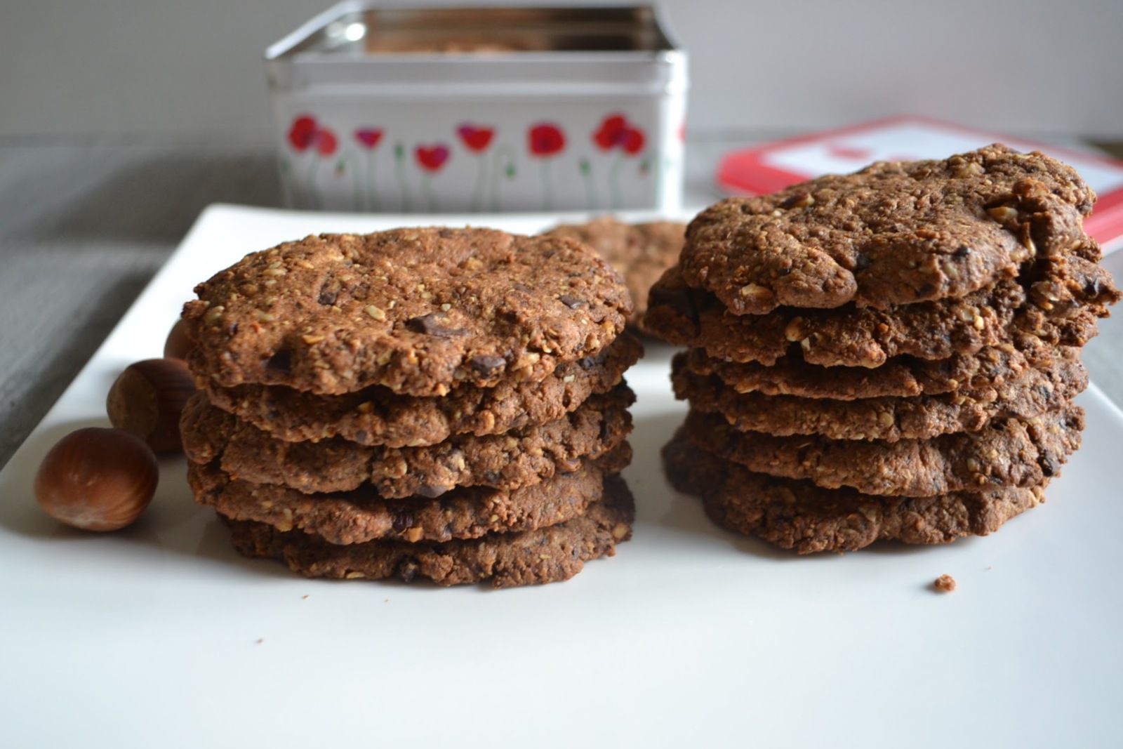 Biscuits croustillants façon belvita  farine de sarrasin, noisettes, chocolat