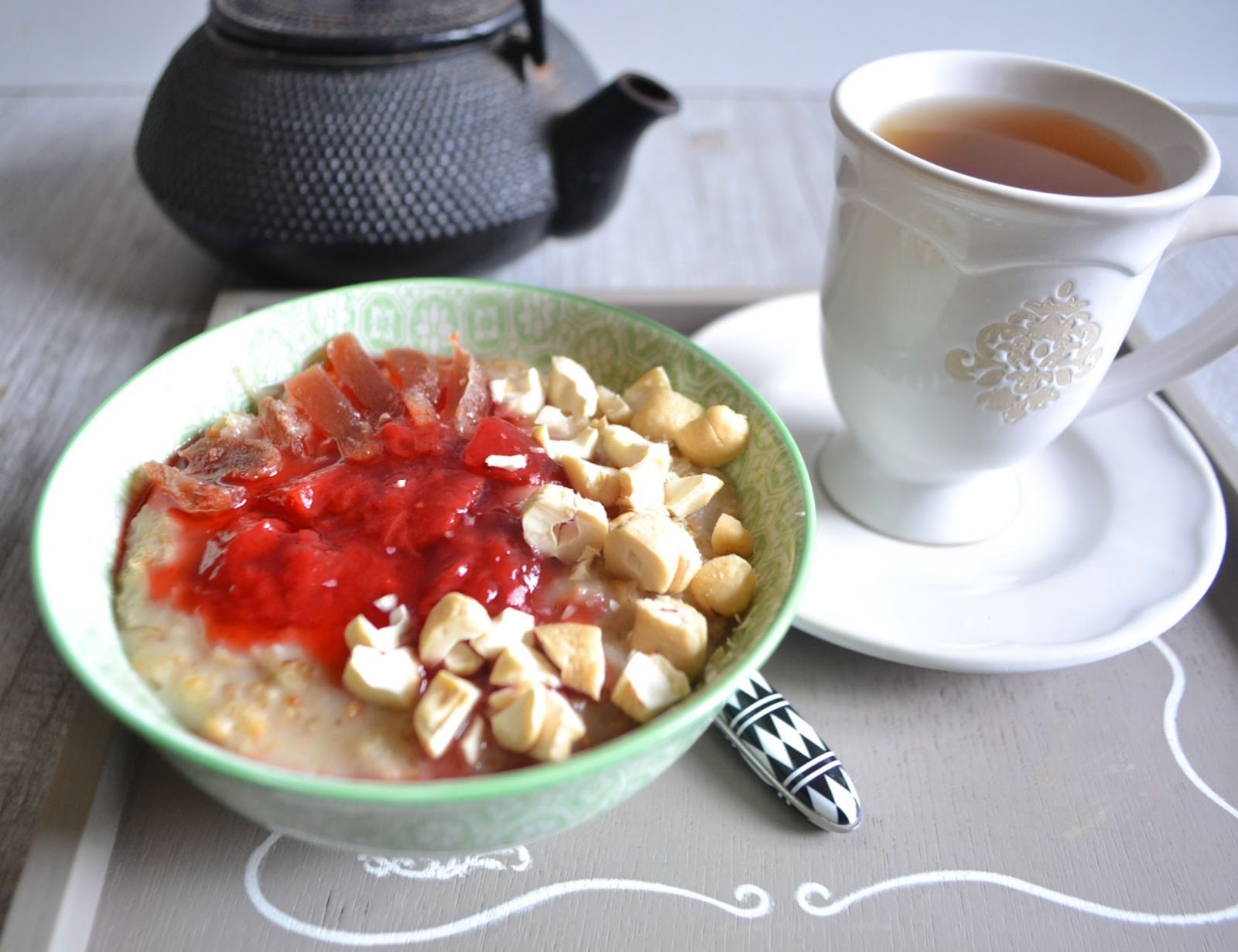 Porridge à la compotée de fraises