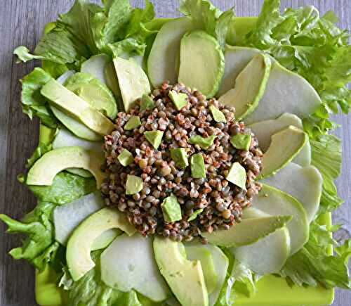 Salade de lentilles et kasha (graines de sarrasin grillés)