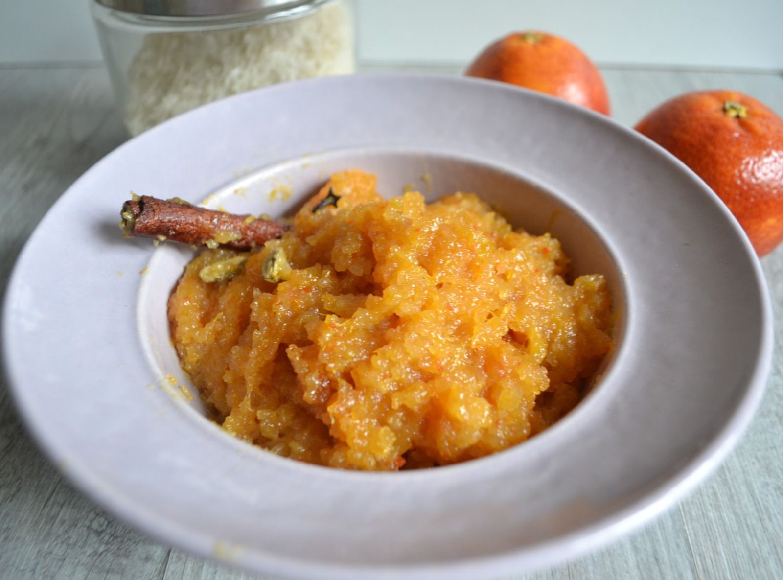 Riz confit à l'orange sanguine (Kalamar jarda)