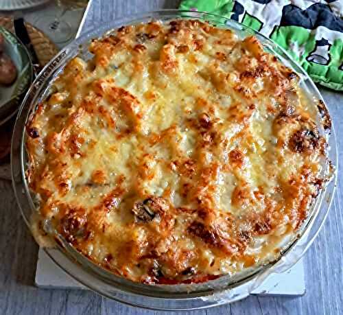 Gratin de macaroni aux champignons