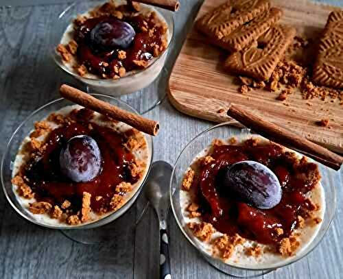Crème à la cannelle et compotée de quetsches