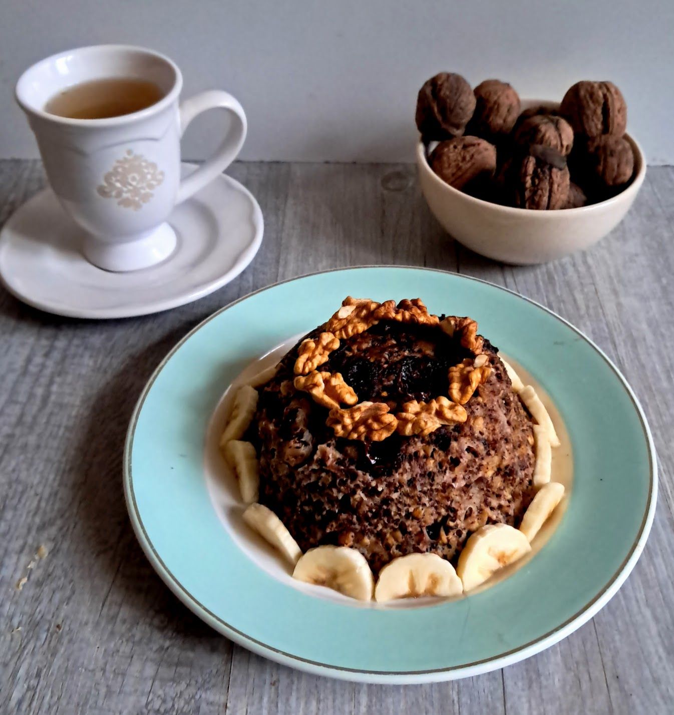 Bowl cake aux noix et chocolat 