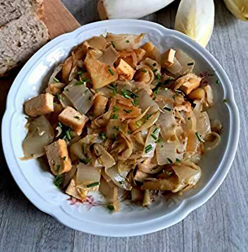 Poêlée d'endives, pomme de terre et tofu