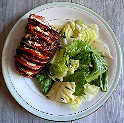 Aubergine en éventail menthe et feta