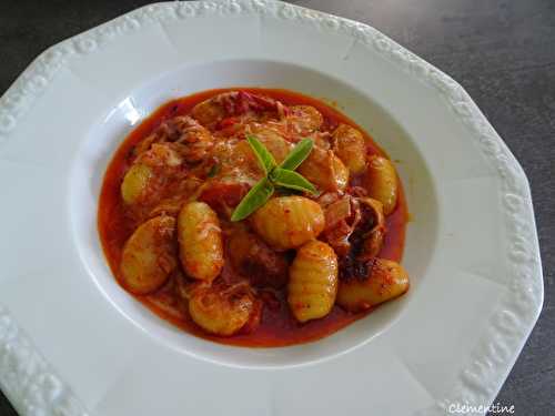 Gnocchi di patate con 'nduja calabrese - Gnocchi en sauce tomate et 'nduja