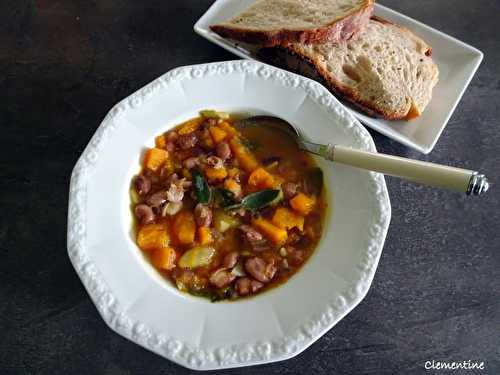 Soupe aux haricots borlotti et au potimarron