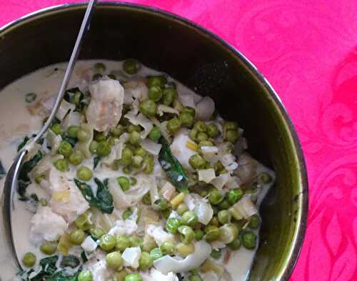 Blanquette de poisson aux légumes verts