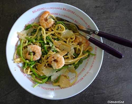 Ornithogales (asperges des bois) aux crevettes