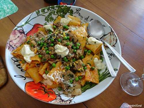 Paccheri aux lardons et petits pois de Sergio Herman