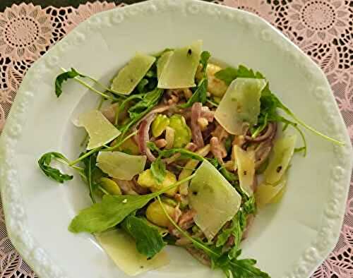 Gnocchi aux fèves et lardons