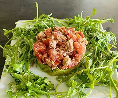 Tartare tomates, thon, avocat